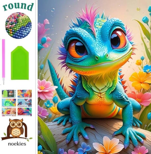 nr 112 Diamond Painting fantasie salamander 50x40cm (rond)