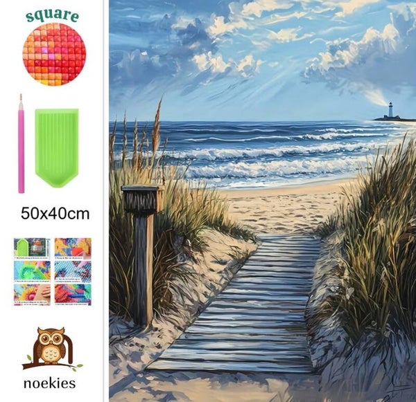 Diamond painting strand 50x40cm (vierkant)