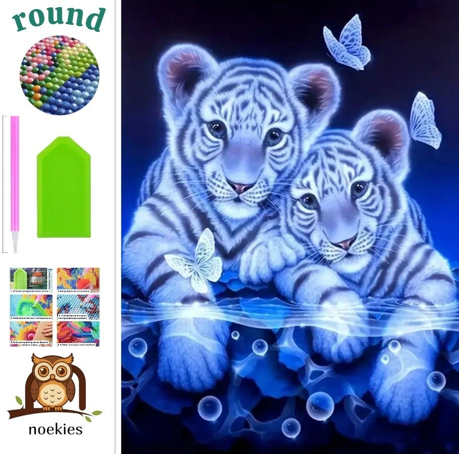 nr 368 Diamond Painting set Welpen 20x30cm (rond)