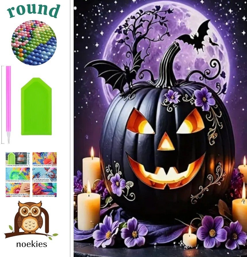 nr 374 Diamond Painting set Halloween 30x20cm (rond)