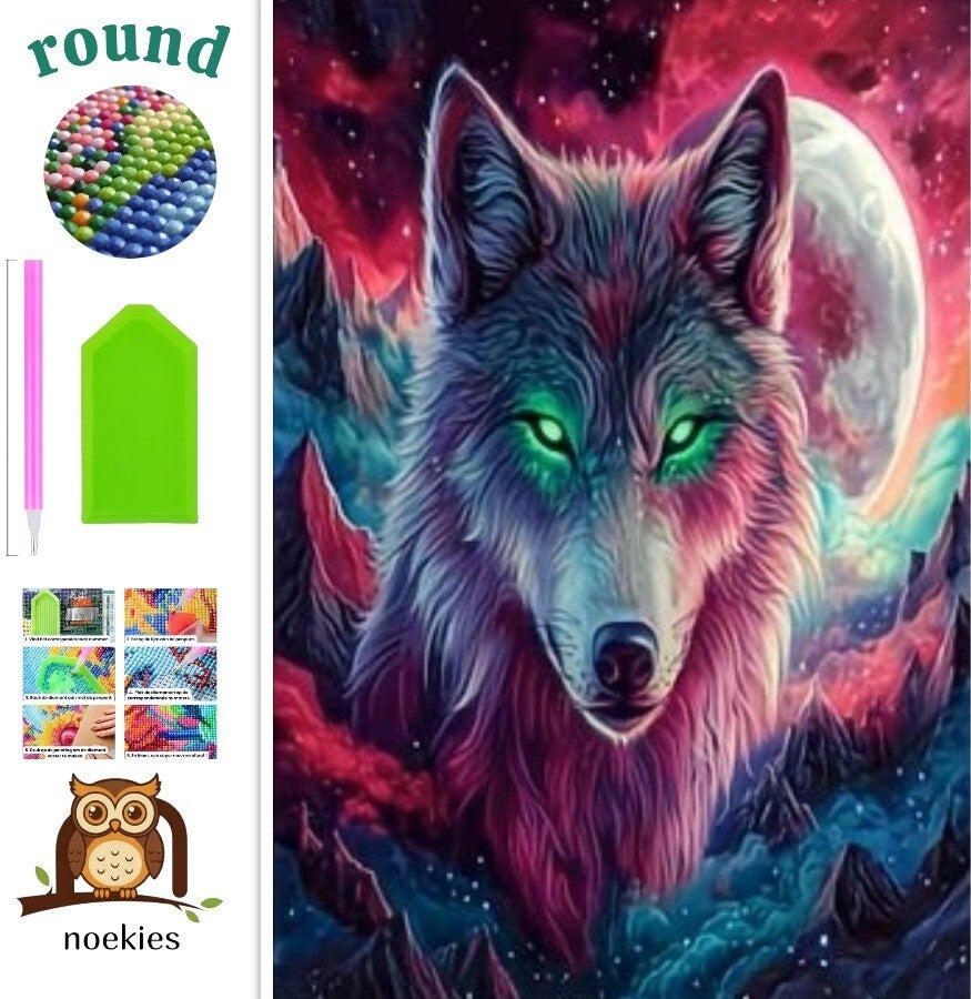 nr 651 Diamond Painting wolf 40x30cm (rond)
