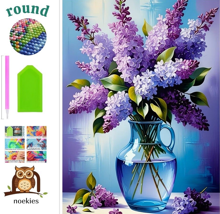 nr 247 Diamond Painting boeket bloemen 40x30cm (rond)