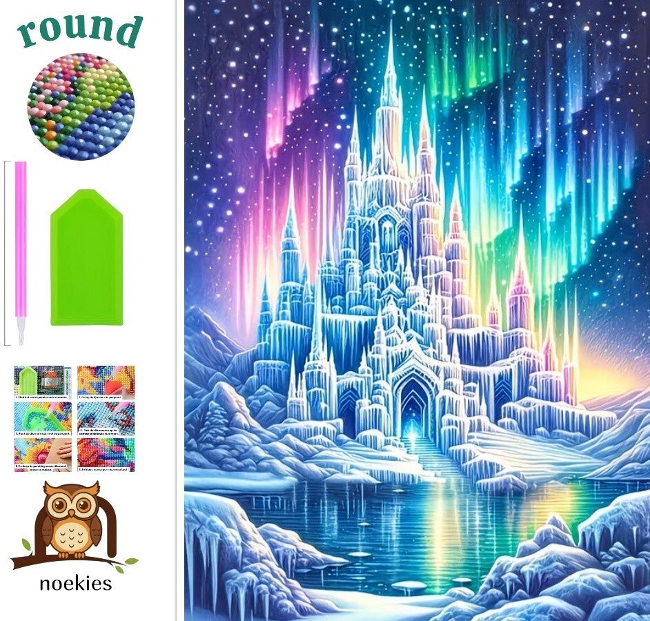 nr 268 Diamond painting verlicht paleis 40x30cm (rond)