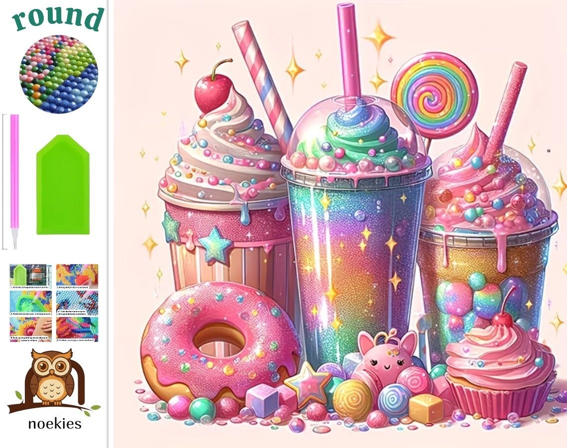 nr 543 Diamond Painting sorbets 20x20cm (rond)