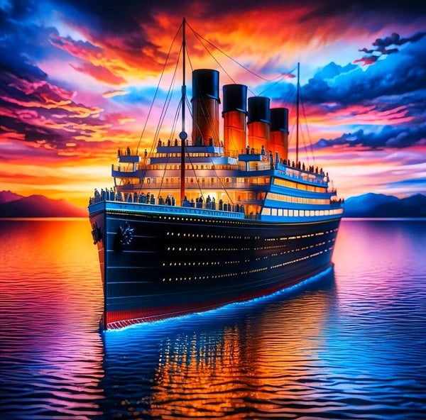 nr 587 Diamond Painting cruise schip 40x40cm (rond)