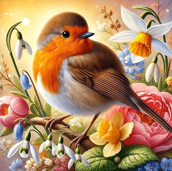 nr 496 vogel bloemen
