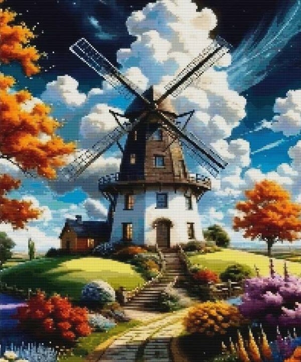 nr 42 Diamond painting molen 50x40cm (vierkant)