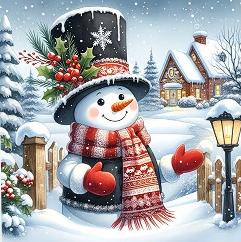 Diamond Painting sneeuwpop 30x30cm