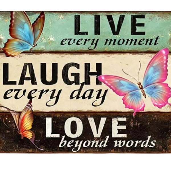 Diamond Painting Live Laugh Love horizontaal 50x40cm