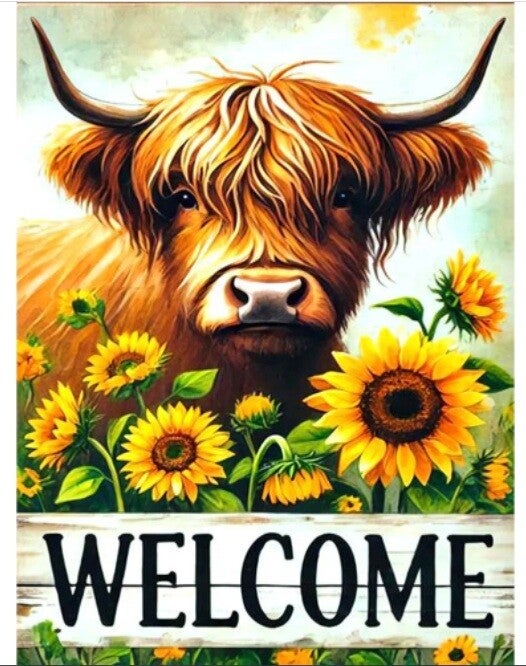 Diamond Painting koe welcome 40x30cm