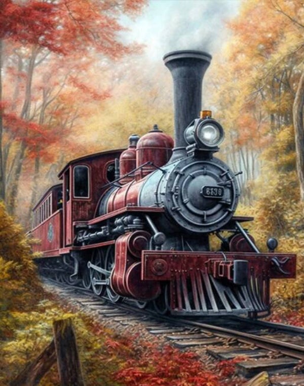 DIamond Painting trein 40x30cm (rond)