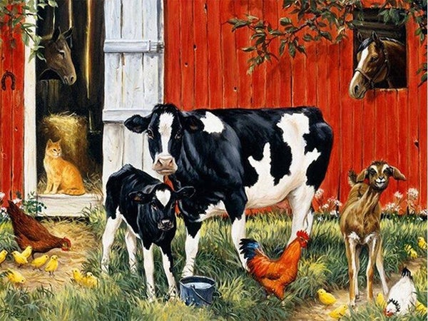 40x30cm Diamond Painting koeien nr 1018