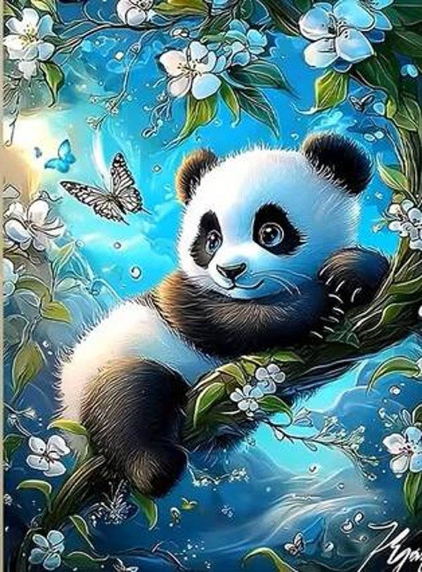 Diamond Painting Pandabeer 50x40cm (rond)