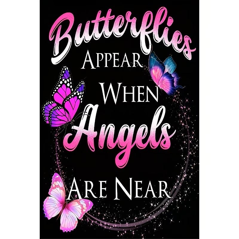 Diamond Painting butterflies Angels tekst 30x20cm