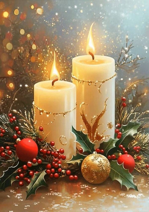 30x20cm Diamond Painting kerst stukje (rond) nr 374