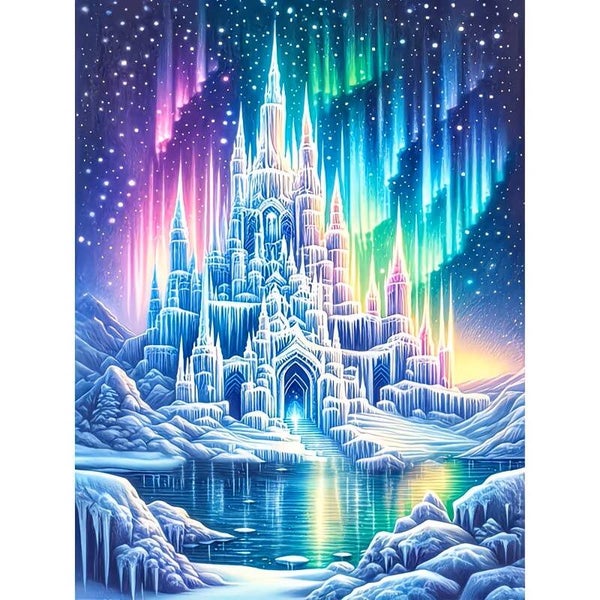 nr 268 Diamond painting verlicht paleis 40x30cm (rond)
