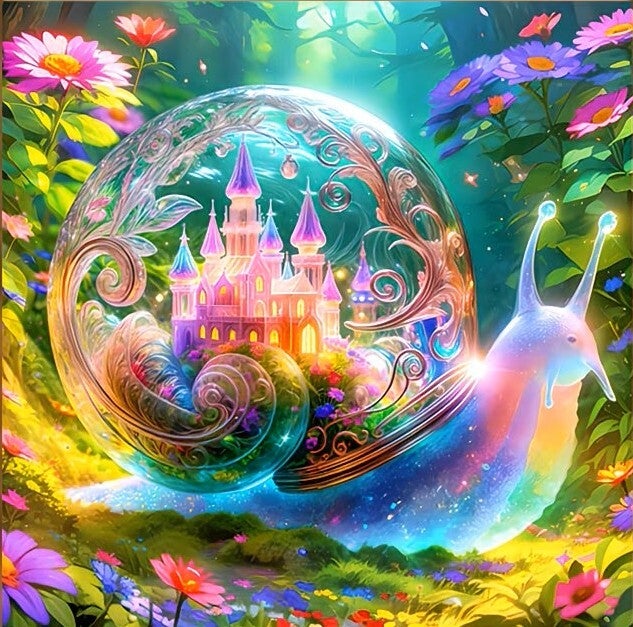 Diamond Painting kleurrijke slakkenhuis 30x30cm