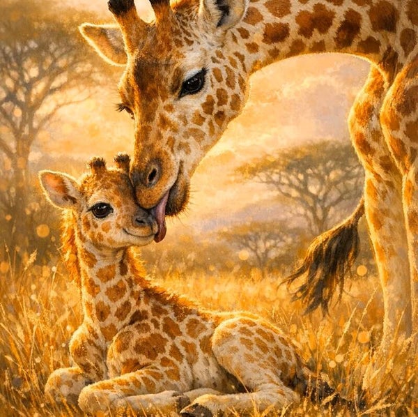 40x40cm Diamond Painting giraffen nr 632