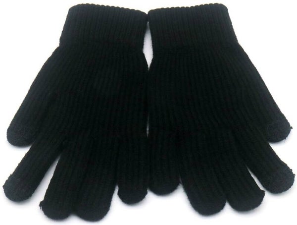 Handschoenen gebreid unisex zwart one size