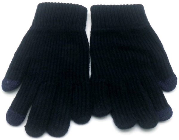 Handschoenen gebreid unisex blauw one size