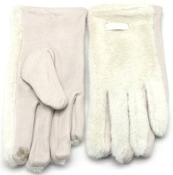 Handschoenen fluffy zacht wit one size