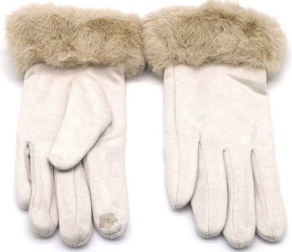 Handschoenen beige imitatiebond one size