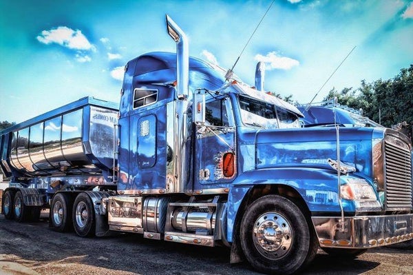 50x40cm Diamond Painting blauwe truck nr 950