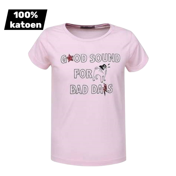 T-shirt 100% katoen good sound roze 164