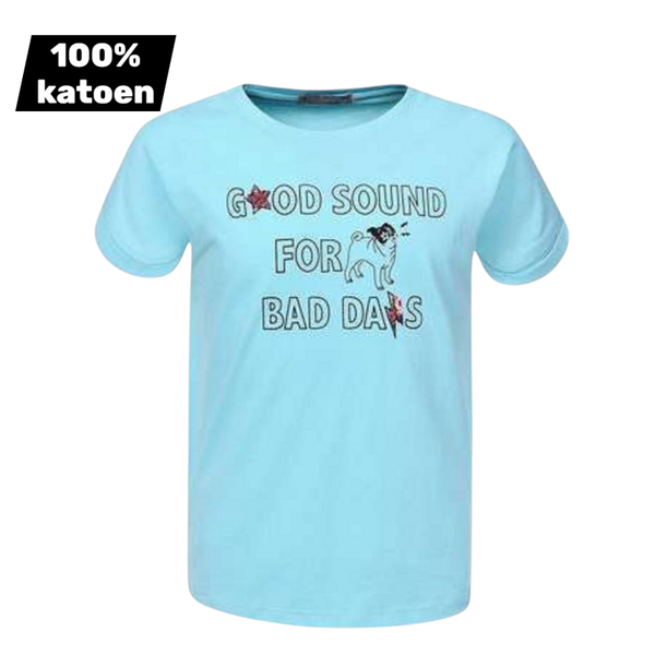 T-shirt 100% katoen good sound turquoise 140