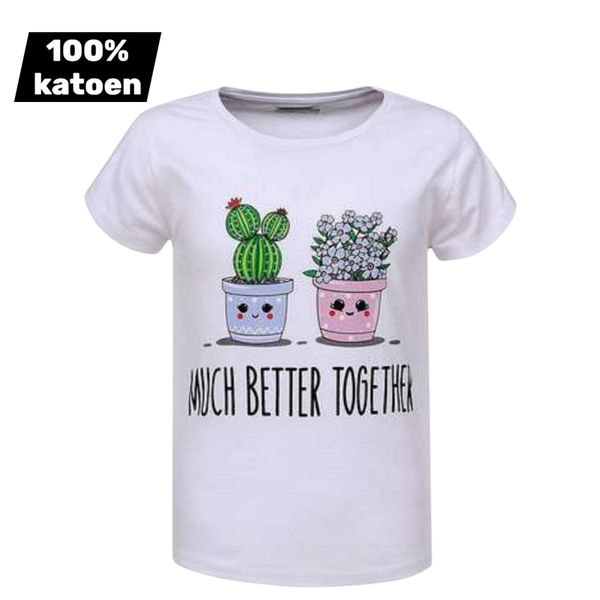 T-shirt 100% katoen much better together wit 152
