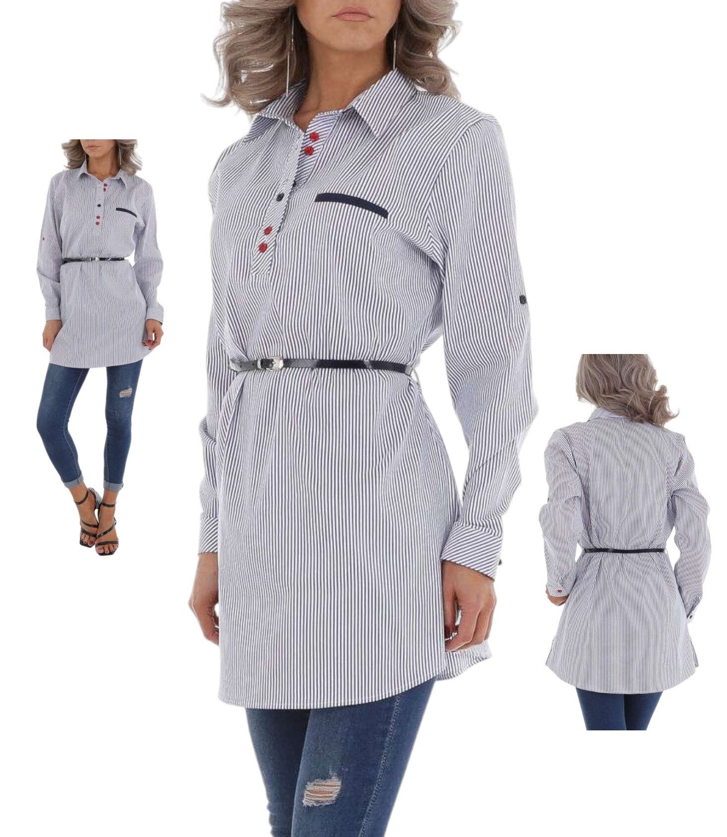 Metrofive tuniek blauw met rode knoopjes XXL