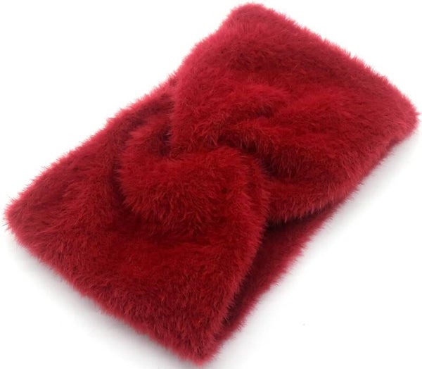Haarband fluffy oor warm band rood one size