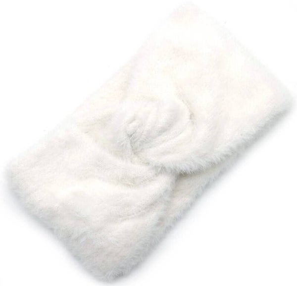Haarband fluffy oor warm band wit one size