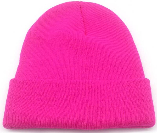 Beanie winter muts donkerroze one size