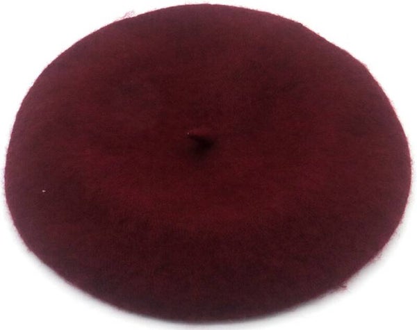 Winter baret modieus en warm bordeaux one size