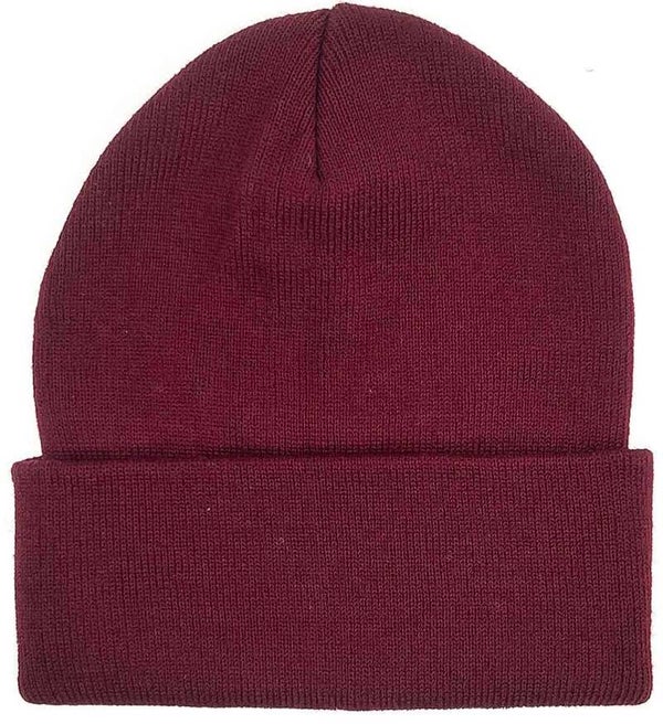 Beanie muts one size bordeauxrood unisex