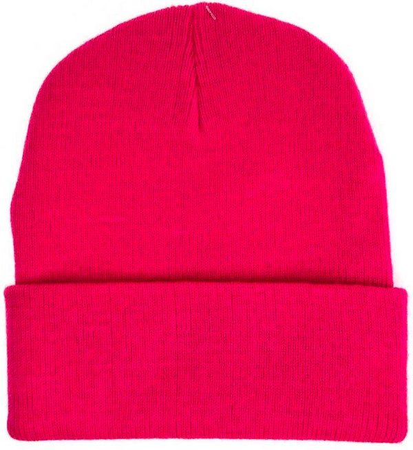 Beanie muts one size donkerroze unisex