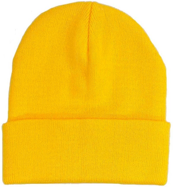 Beanie muts one size geel unisex