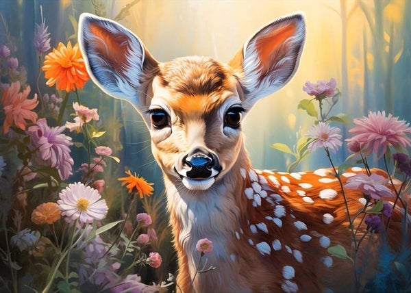 nr219 Diamond Painting Hert 40x30cm (rond)