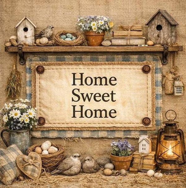 25x25cm Diamond Painting home sweet home (rond) nr 481