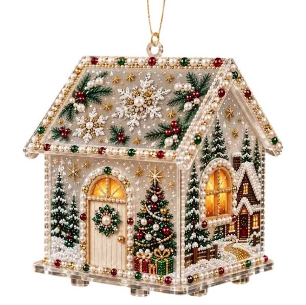 Diamond Painting 3D kersthuis kerstbomen nr 2332
