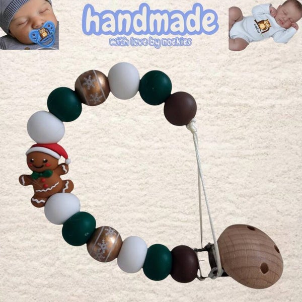 noekies handgemaakte Kerst speenkoord peperkoekman nr 40