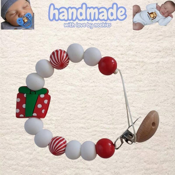 noekies handgemaakte Kerst speenkoord cadeau nr 33