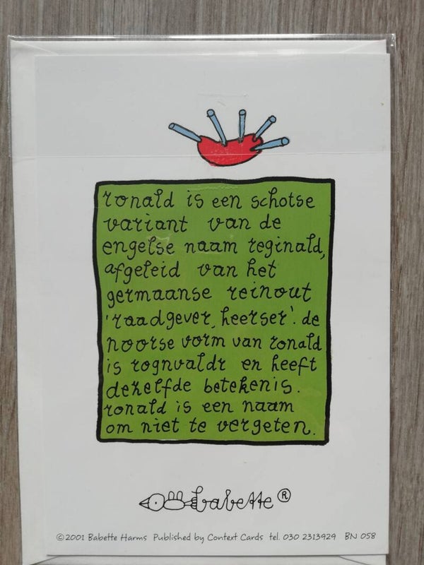Wenskaart met naam Ronald