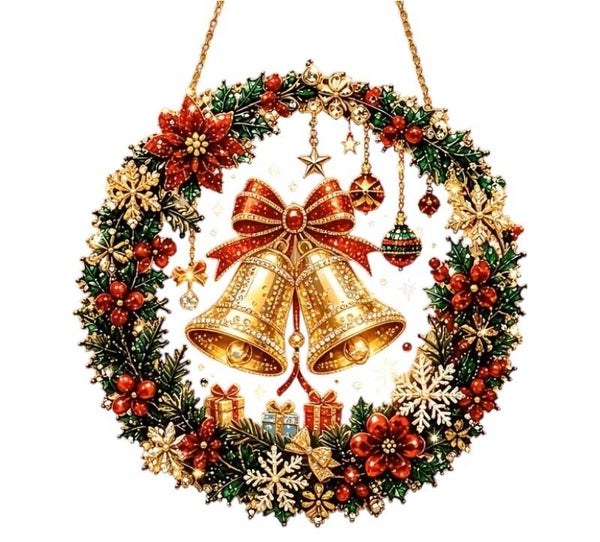 Diamond painting kerst krans kerst bellen nr 2260