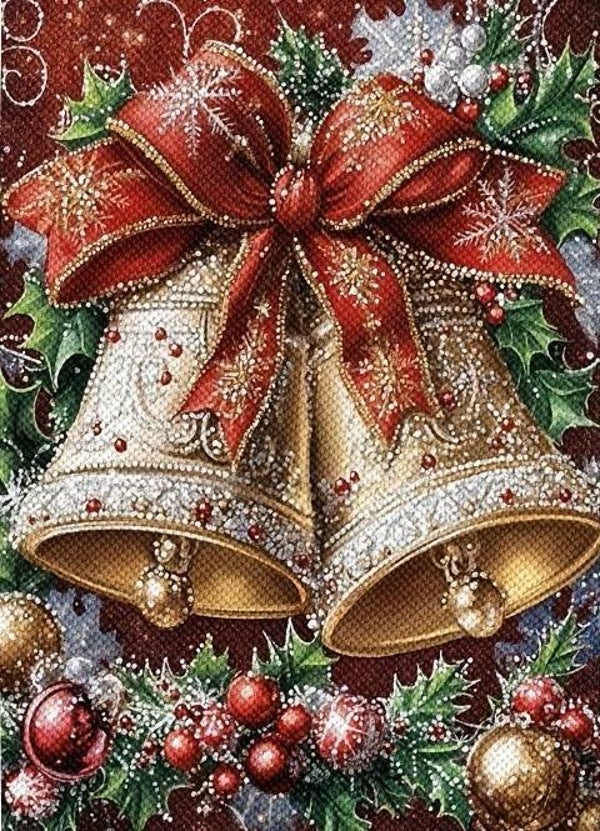 30x20cm Diamond Painting kerstbellen nr 428