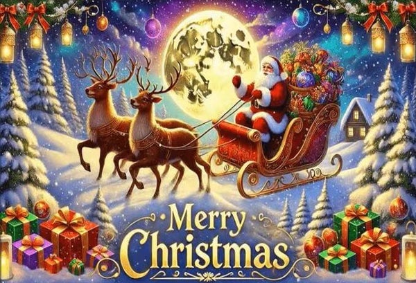 40x30cm Diamond Painting merry christmas (rond) nr 253