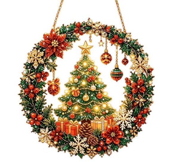 Diamond Painting kerst krans kerstboom nr 2261