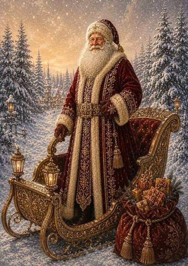 40x30cm Diamond Painting kerstman arreslee nr 663