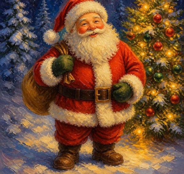 30x30cm Diamond Painting kerstman nr 342